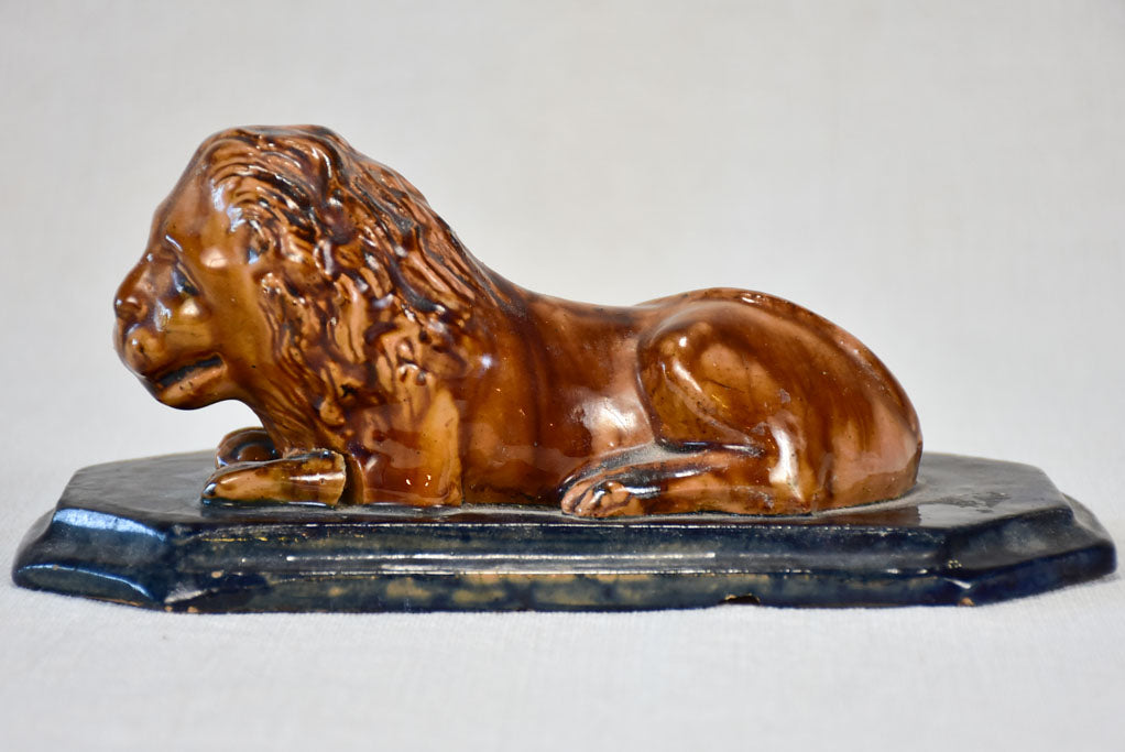 19th century ceramic lion ornament