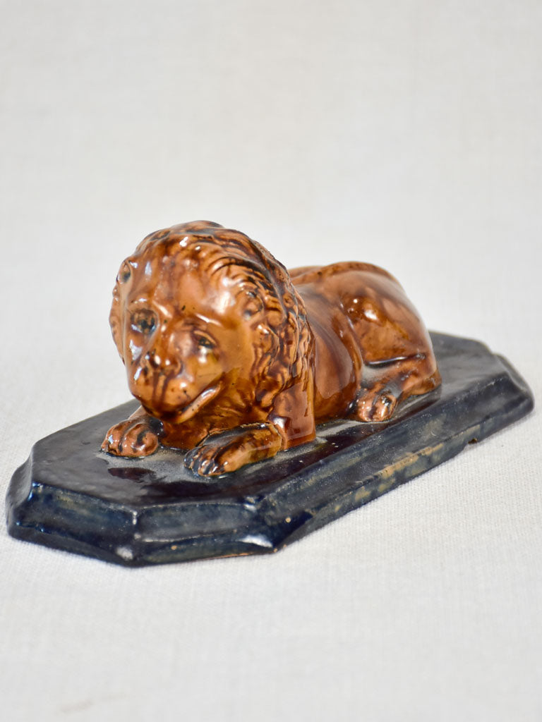 19th century ceramic lion ornament