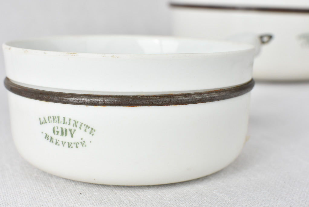 Set of 5 porcelain saucepans branded Cellinite CDV