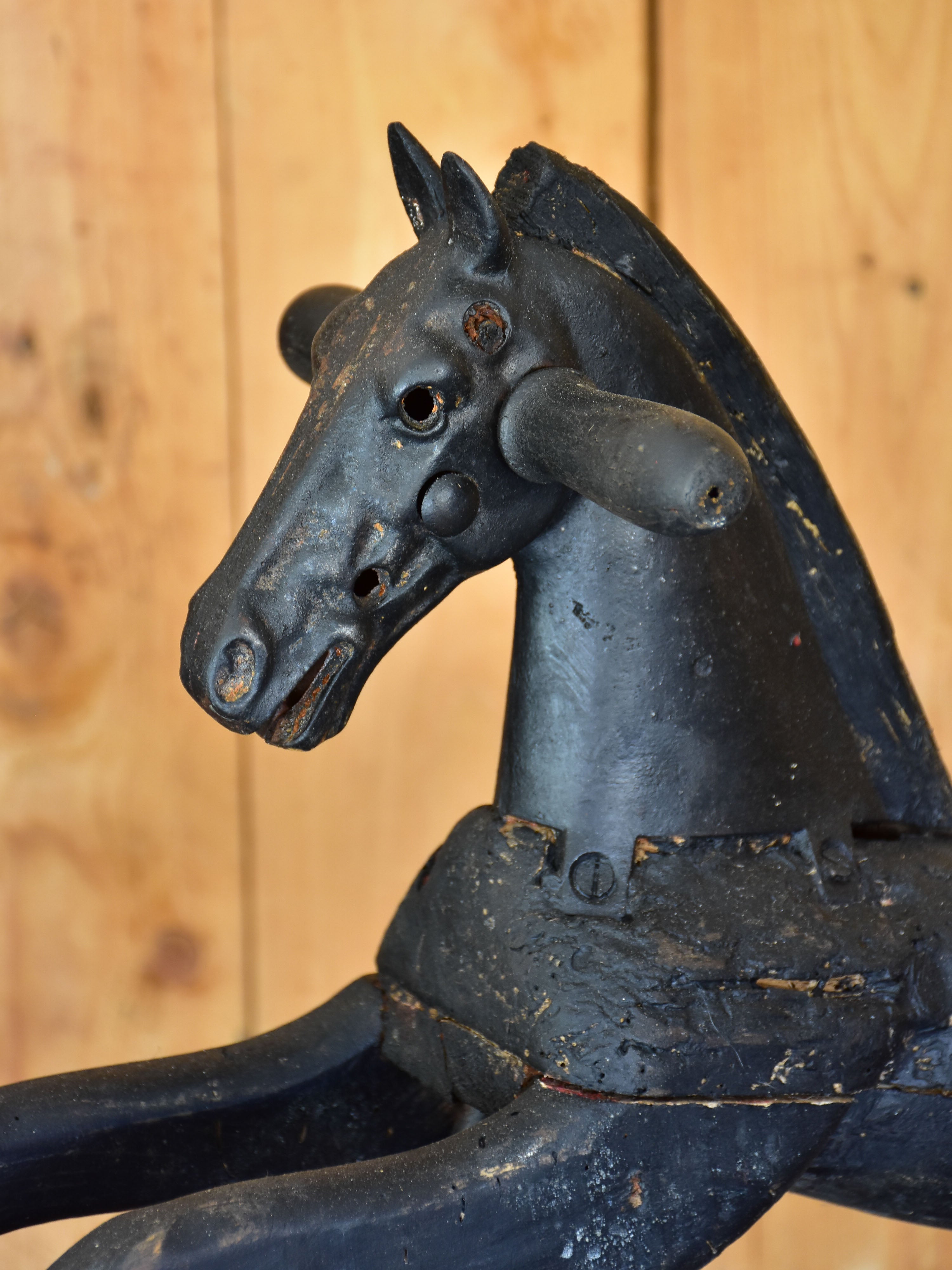 Late 19th century French toy horse on wheels