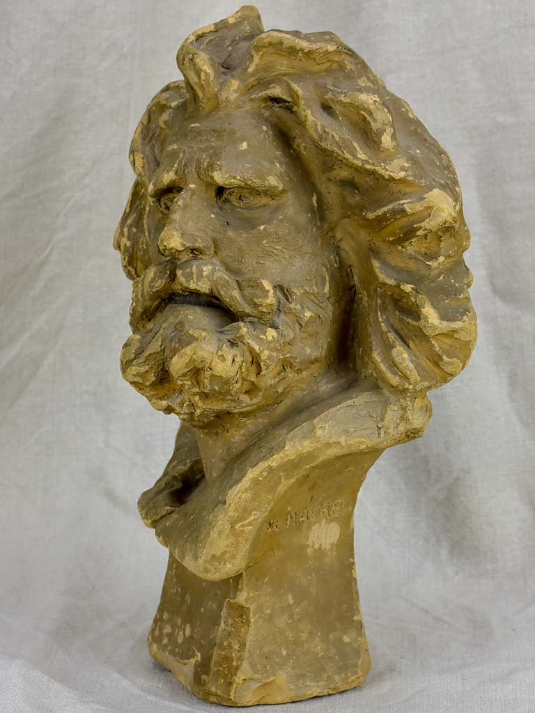 Antique sculpture of a God - signed Rude - terracotta