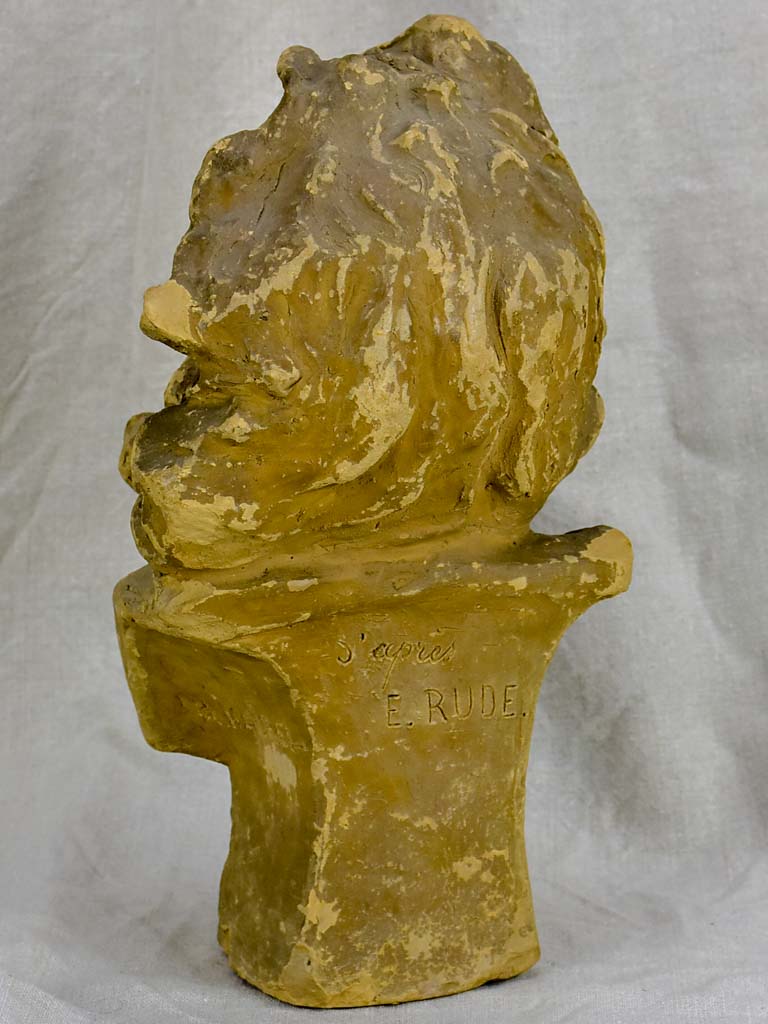 Antique sculpture of a God - signed Rude - terracotta