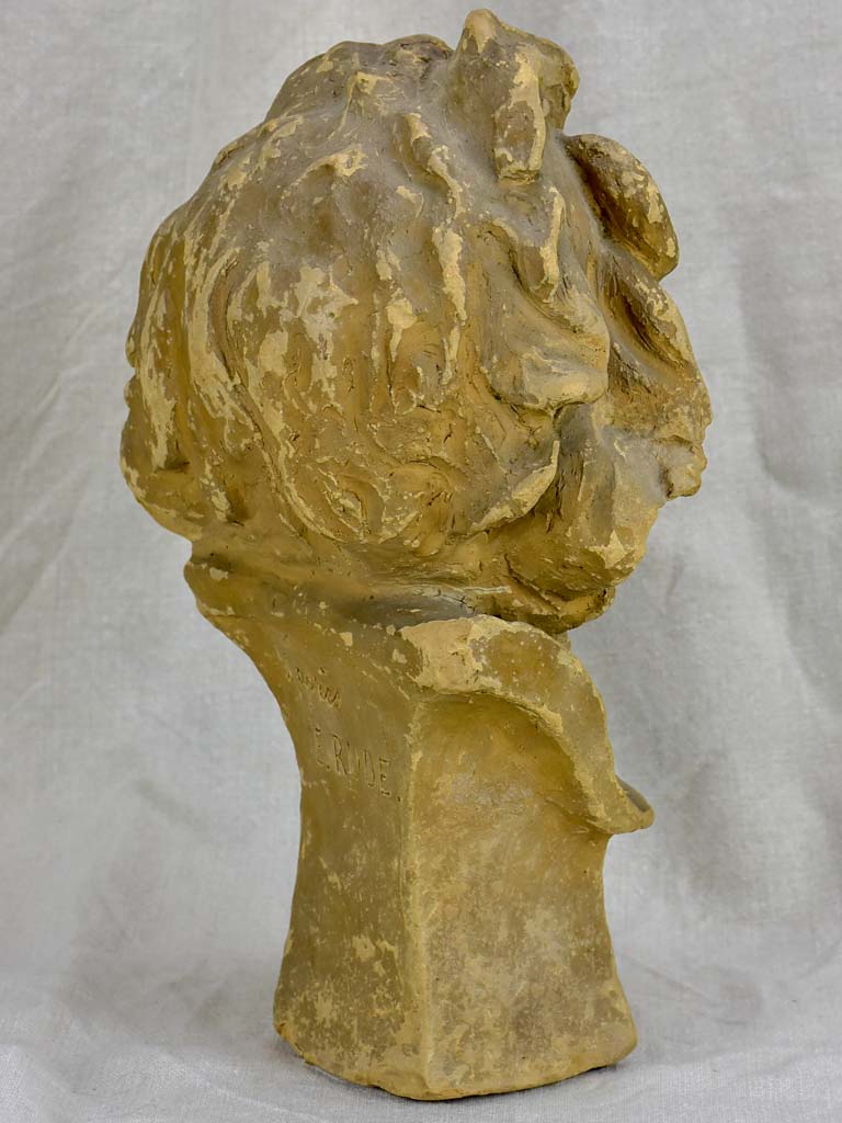 Antique sculpture of a God - signed Rude - terracotta