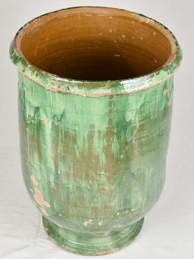Large 19th century Olive jar with green glaze - Tournac 33½"