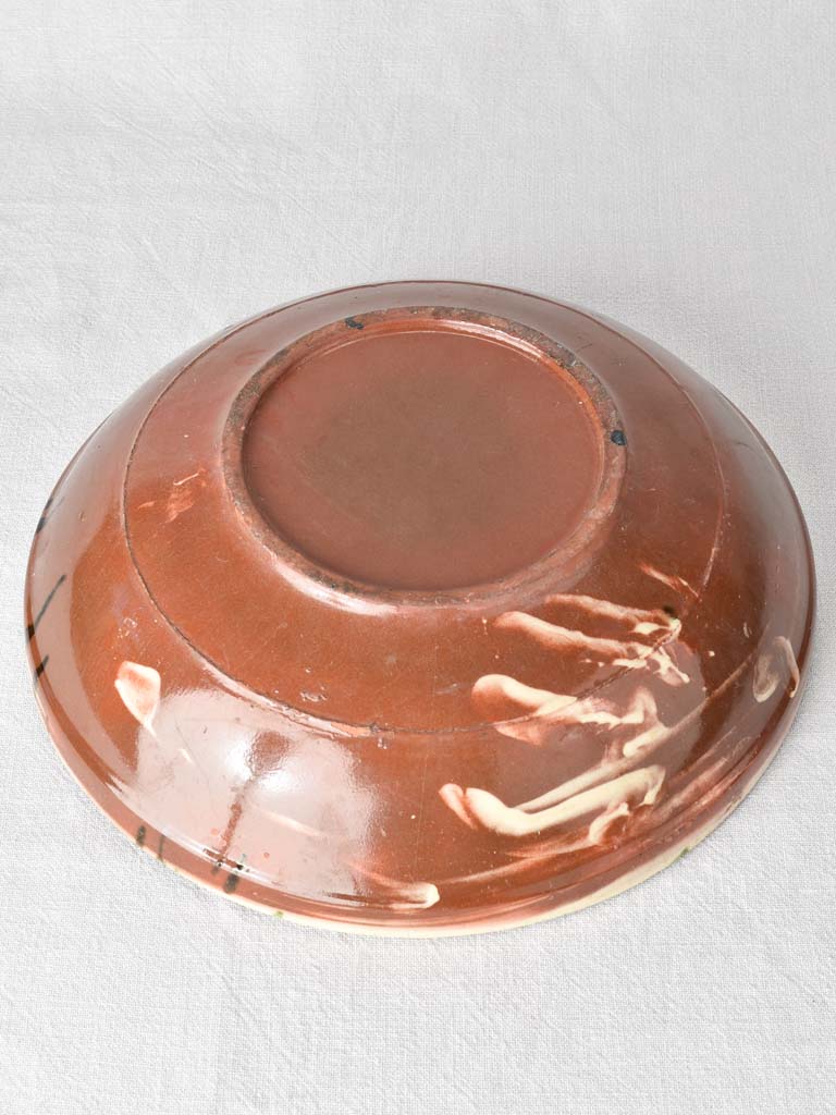 Large yellow and green ceramic fruit bowl 14½"