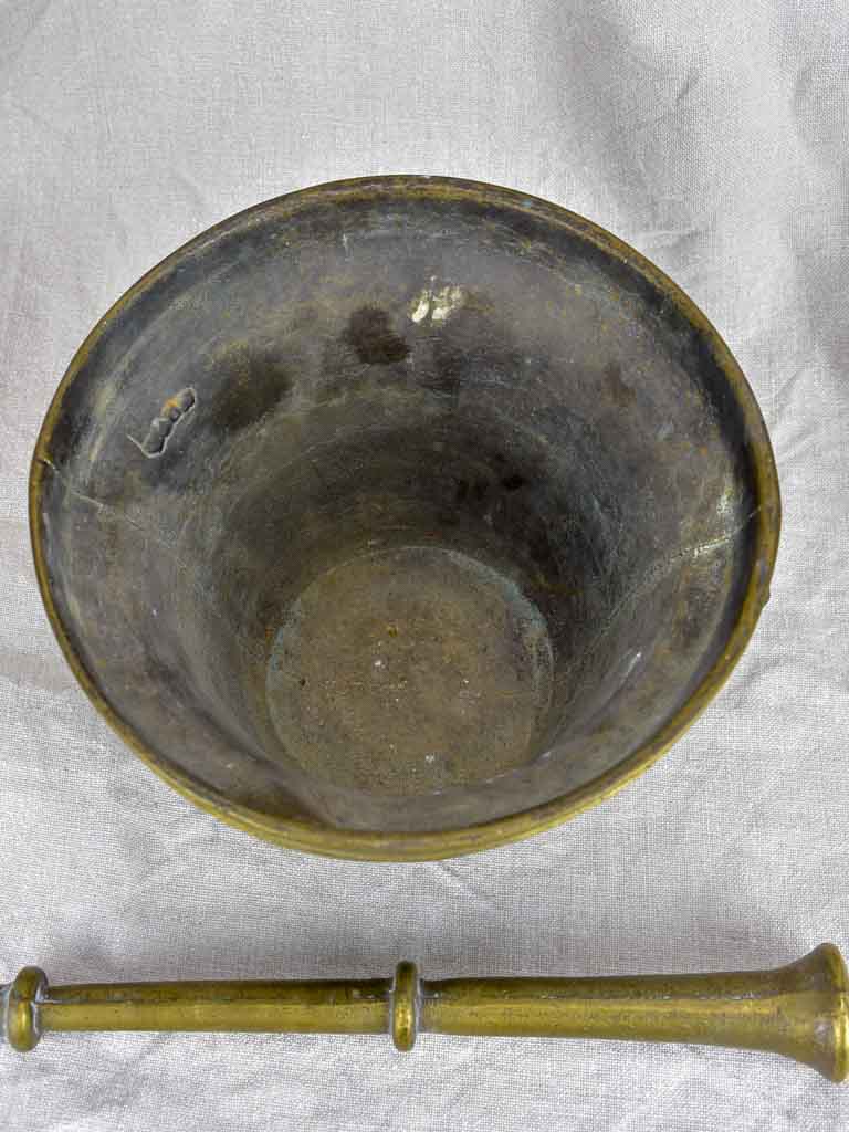 Antique bronze apothecary mortar and pestle