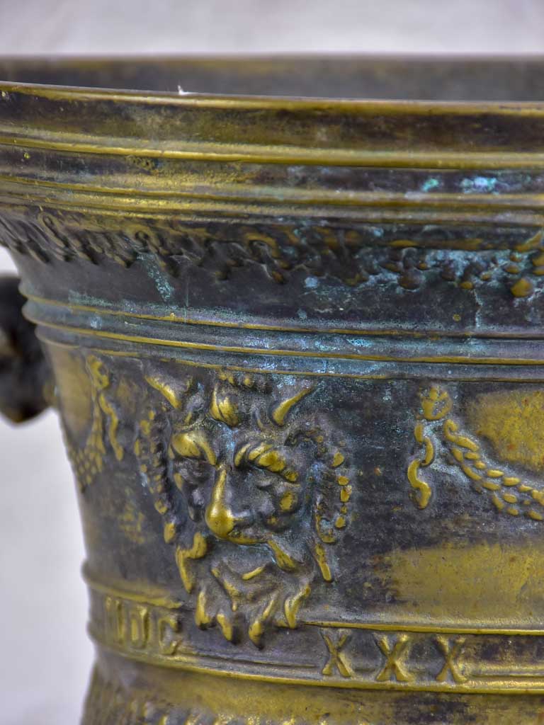 Antique bronze apothecary mortar and pestle
