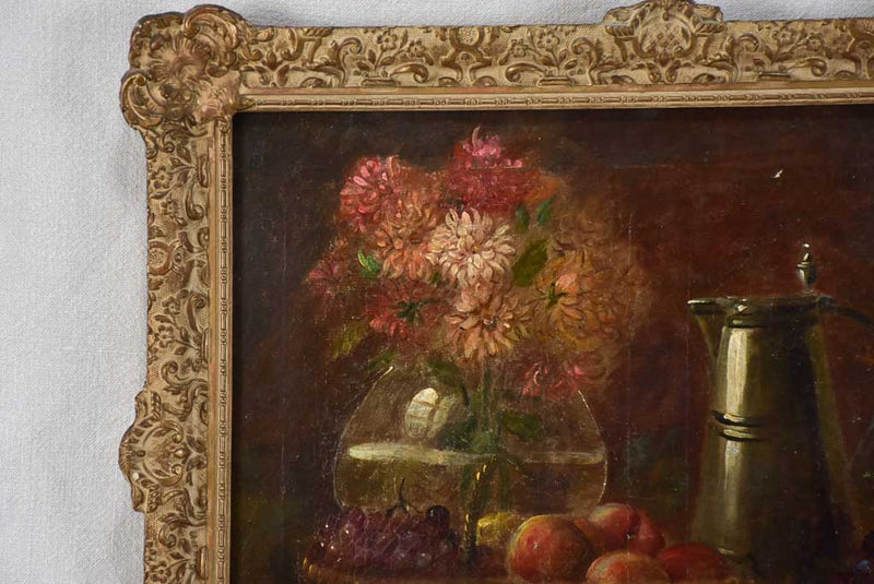 Vintage Fruit and Flower Oil Painting