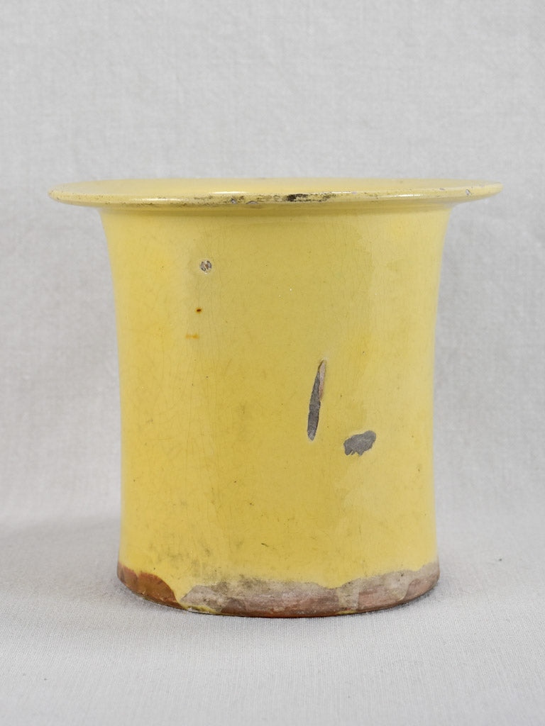 Late nineteenth-century French chamber pot with yellow glaze 8"