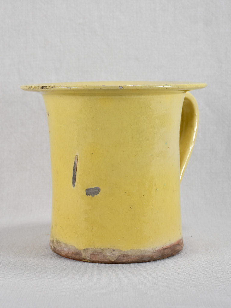 Late nineteenth-century French chamber pot with yellow glaze 8"