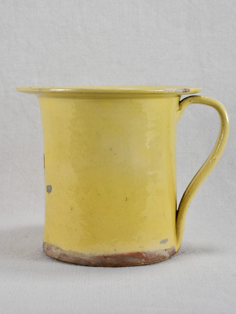 Late nineteenth-century French chamber pot with yellow glaze 8"