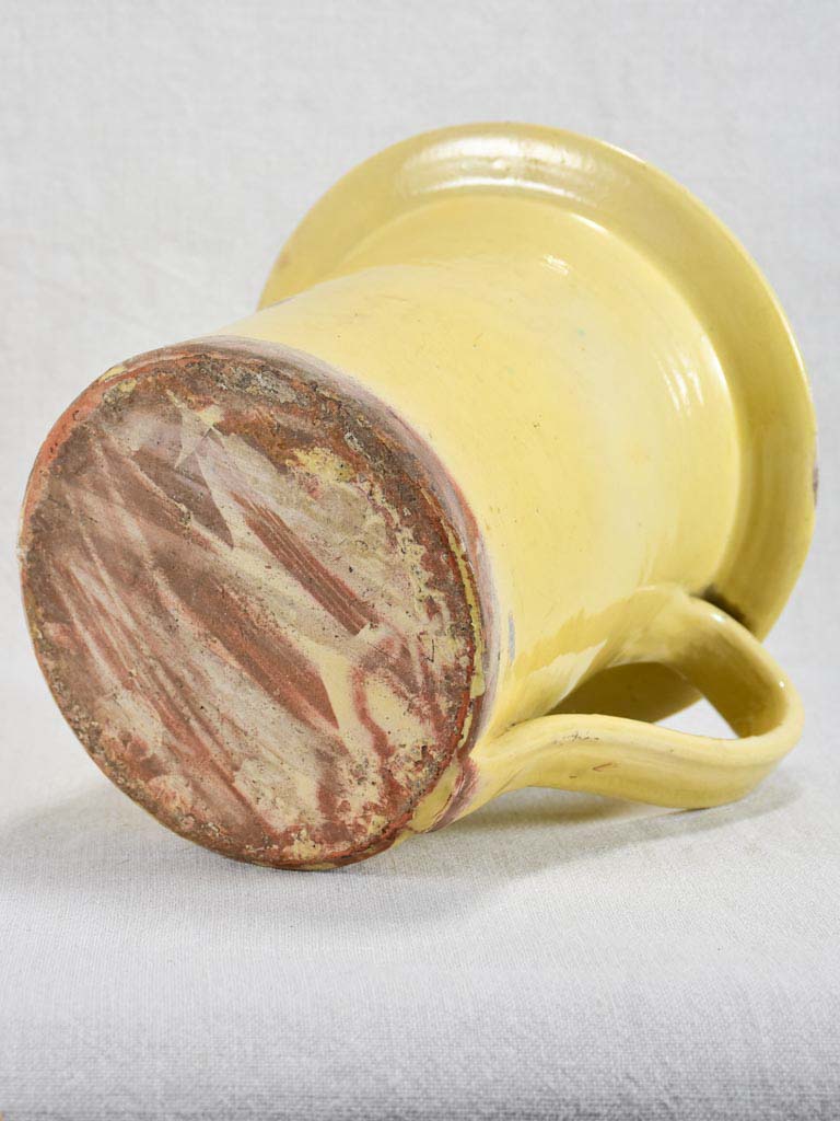 Late nineteenth-century French chamber pot with yellow glaze 8"