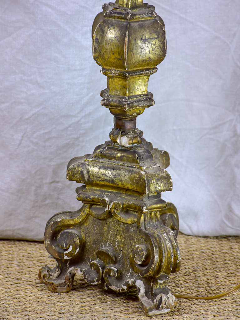 Very large 18th Century church candlestick lamp