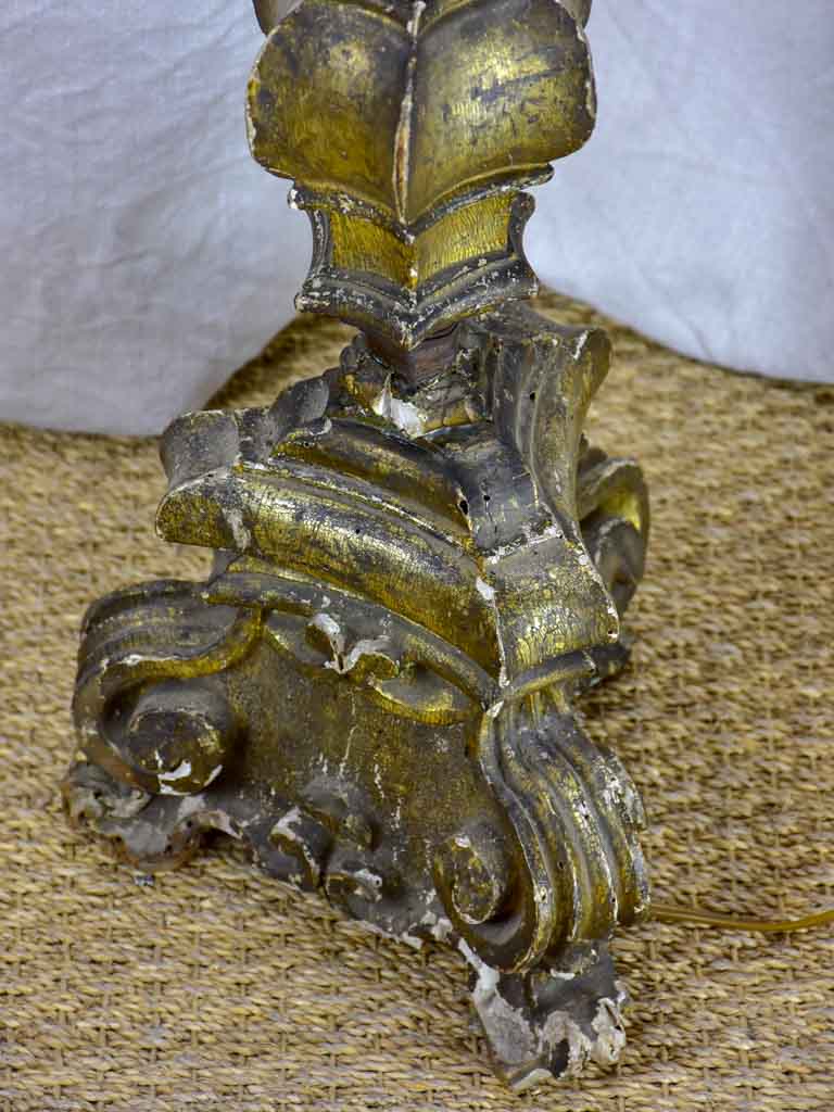 Very large 18th Century church candlestick lamp
