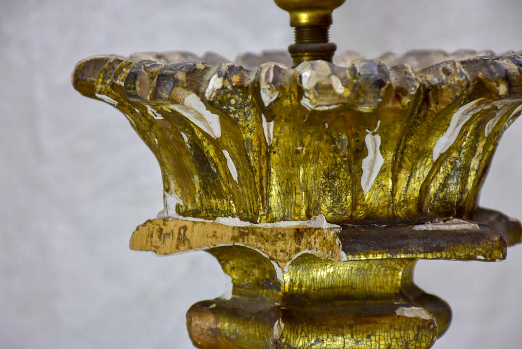 Very large 18th Century church candlestick lamp