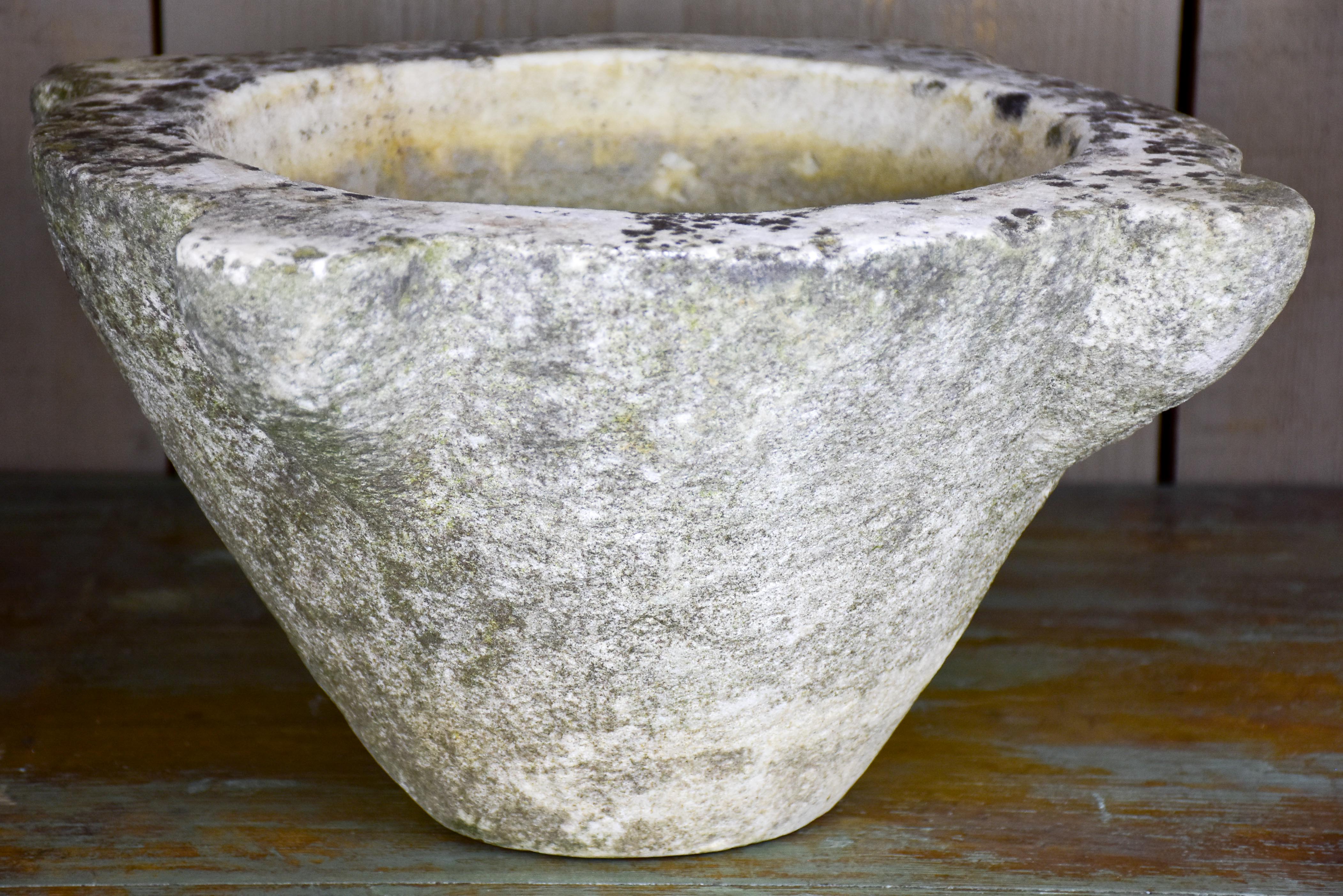 Large French marble mortar from Apt