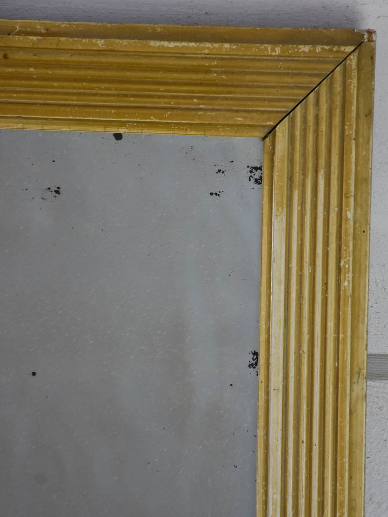 18th Century Louis XVI mirror with painted reeded frame and ripple glass 17¾" x 22½"