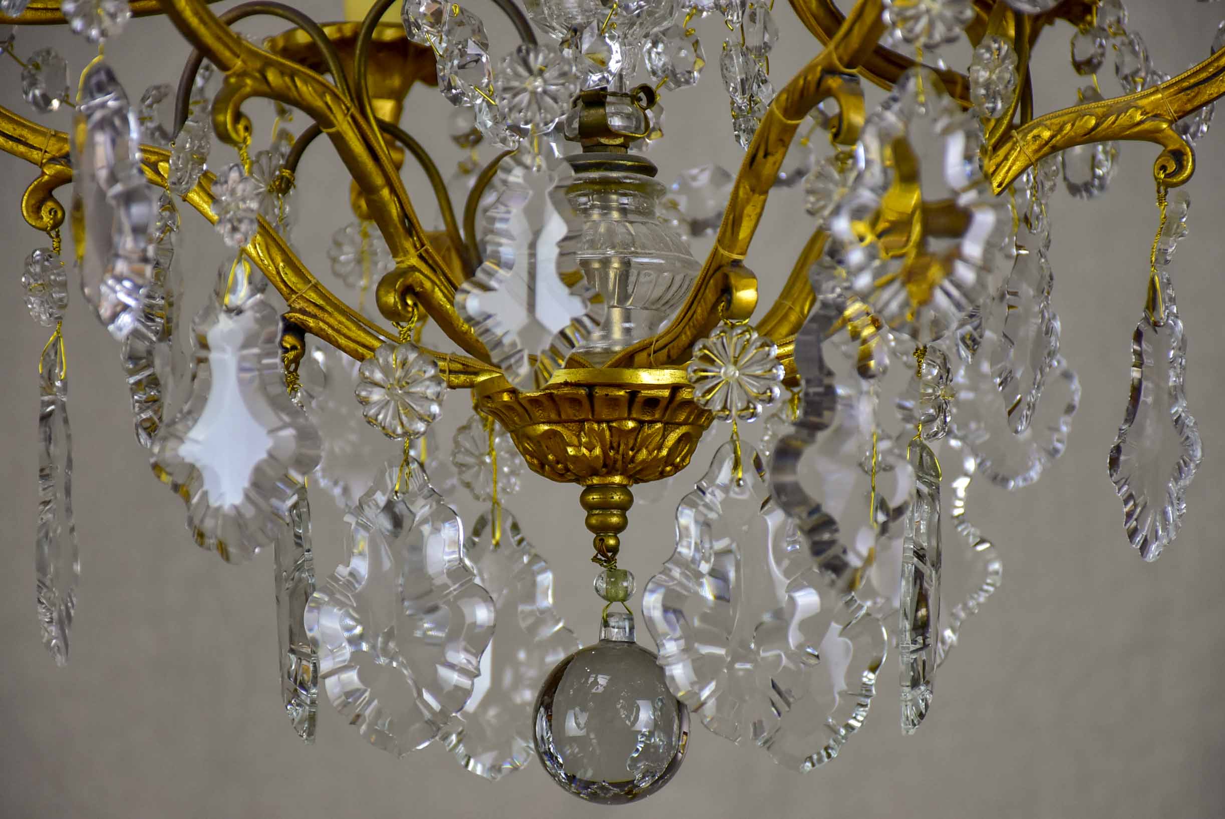 Antique French crystal chandelier - 6 lights