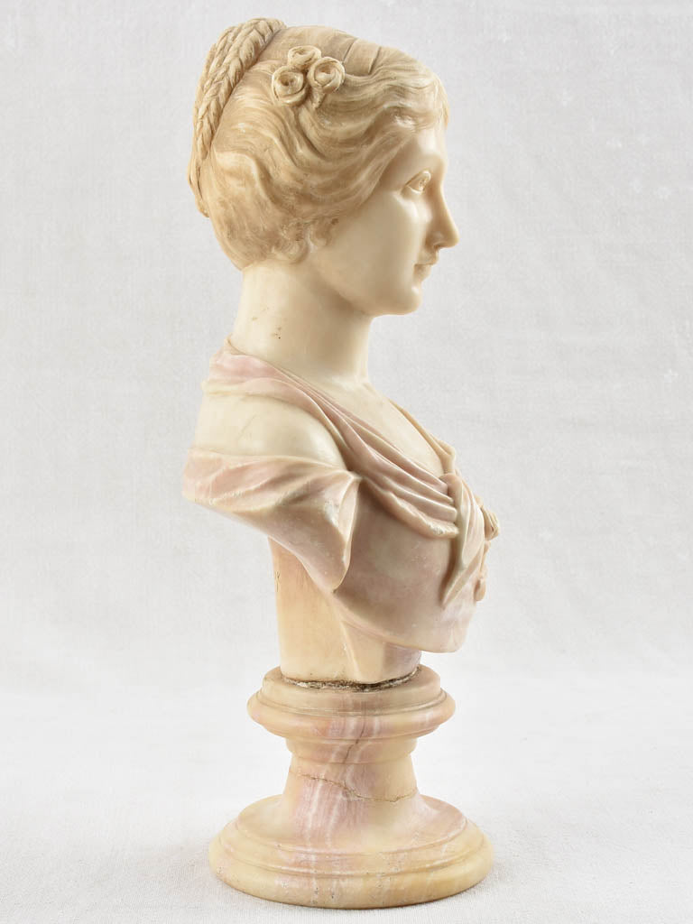 Antique Alabaster Sculpture - Jean-Baptiste Greuze