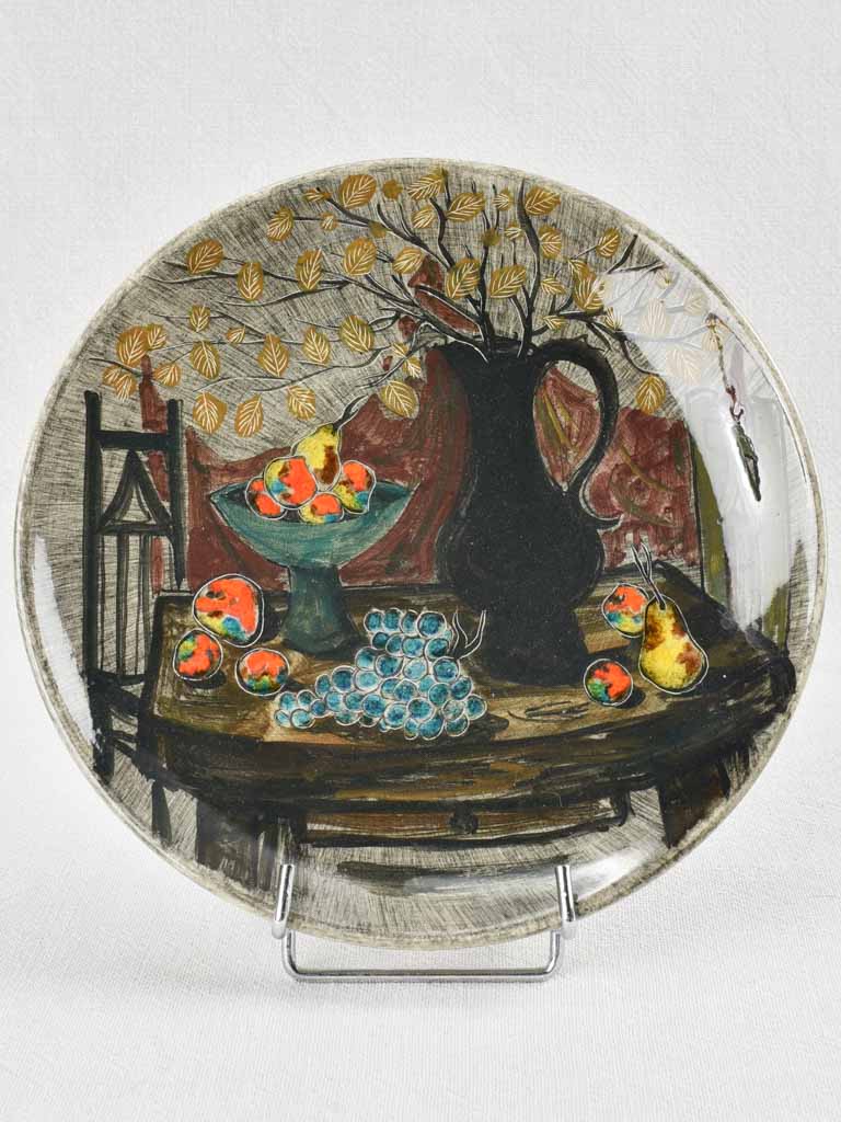 Vintage Hand-painted Dieulefit Still-life Plate