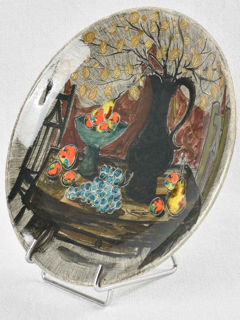 Unusual 1960s Kitchen-Table Scene Ceramic Plate