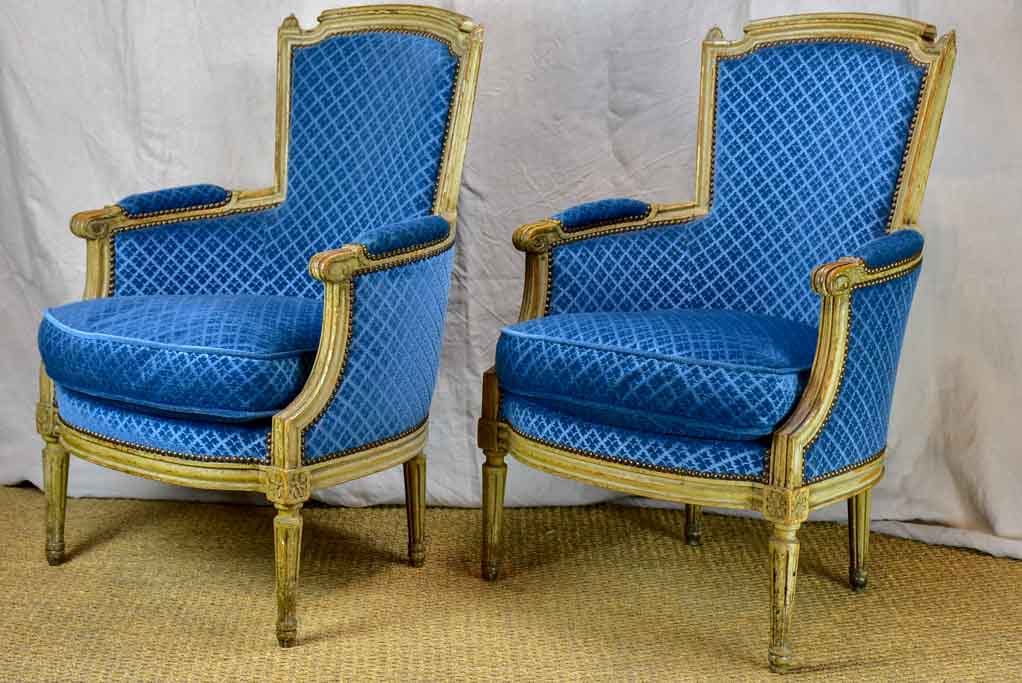 Pair of Louis XVI style armchairs
