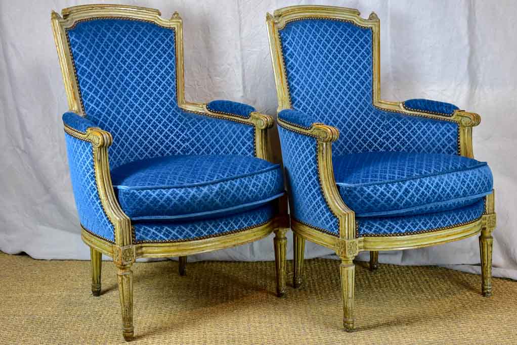 Pair of Louis XVI style armchairs