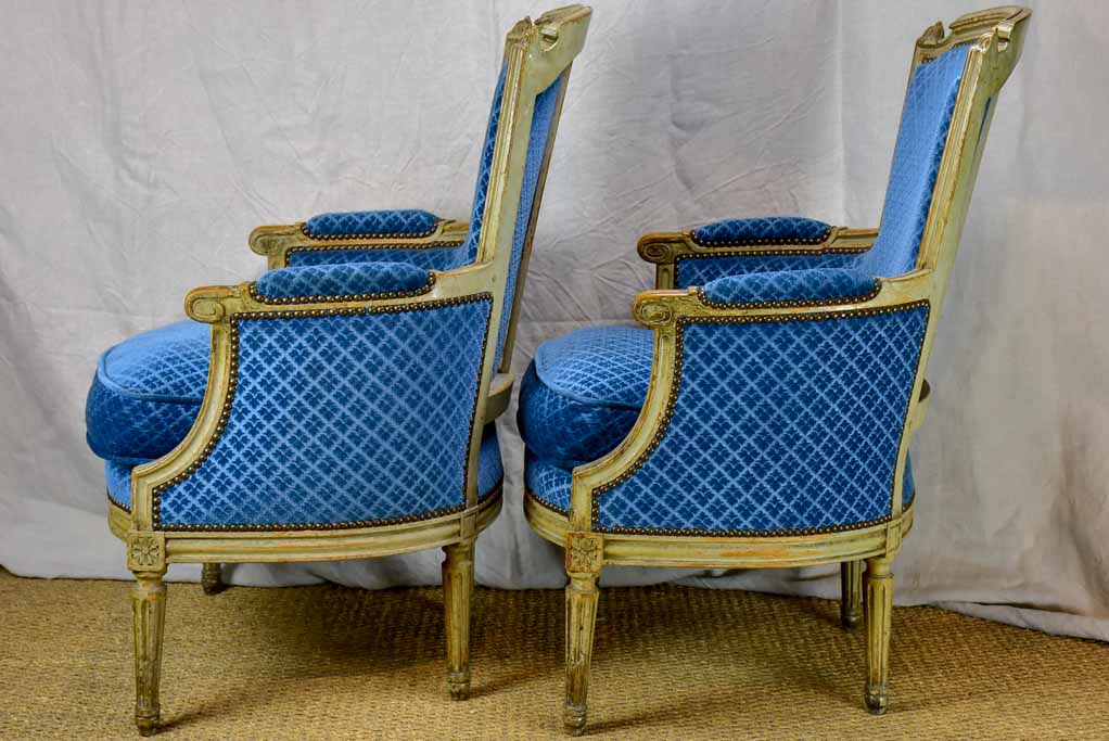 Pair of Louis XVI style armchairs