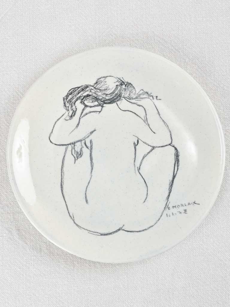Pair of plates with figurative drawings 1978 - 8¼"