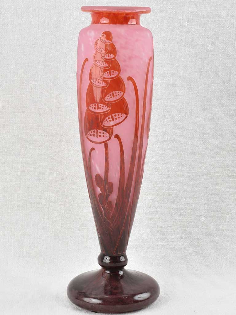 Antique pate de verre vase - Le Verre Français - 19¼"