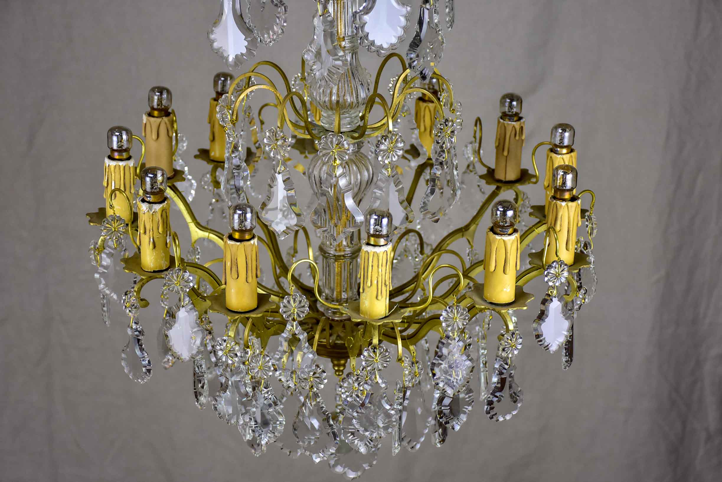 Antique French crystal chandelier - 12 lights