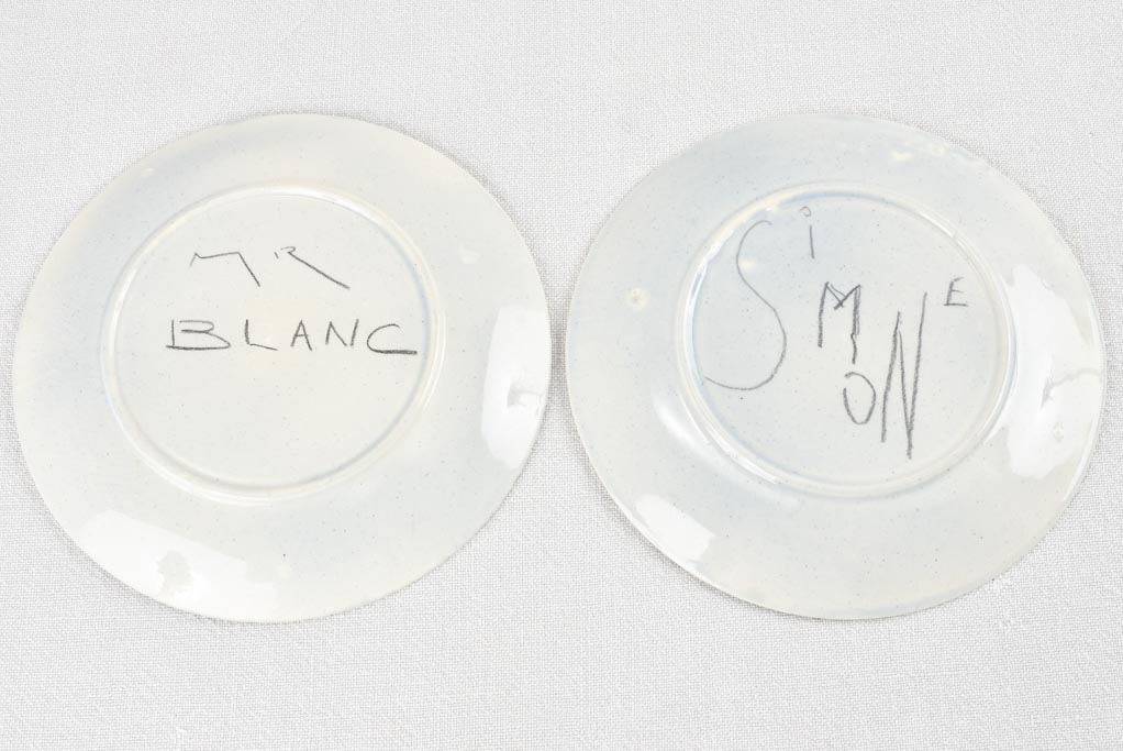 Pair of plates with figurative drawings 1978 - 8¼"