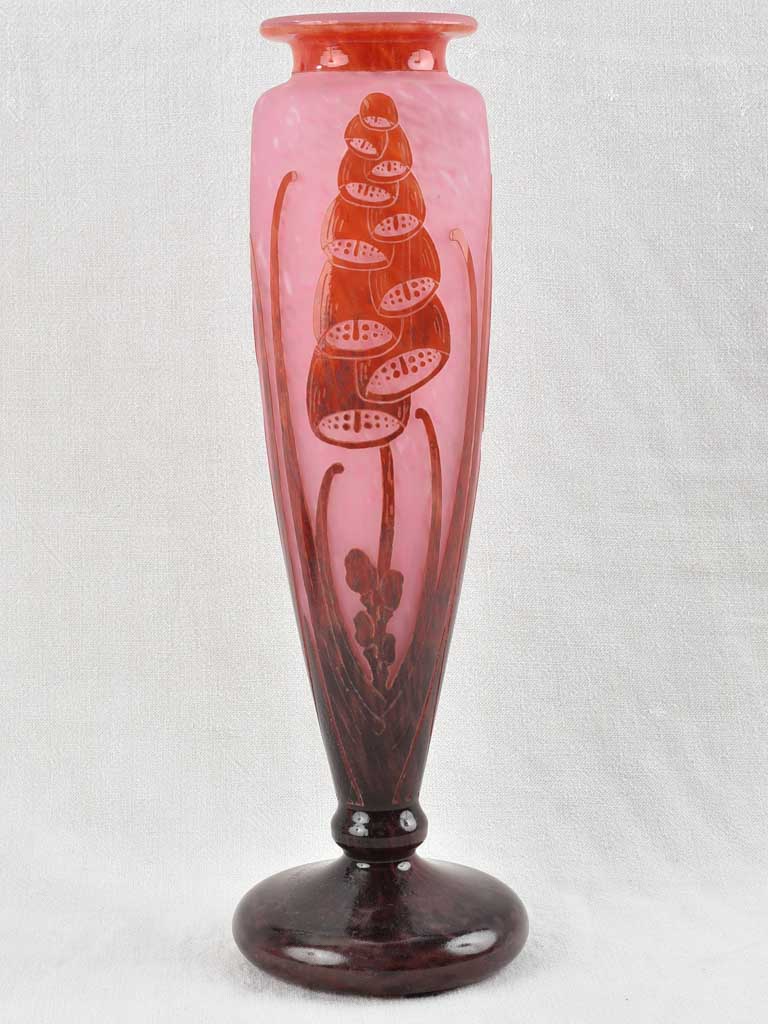 Antique pate de verre vase - Le Verre Français - 19¼"