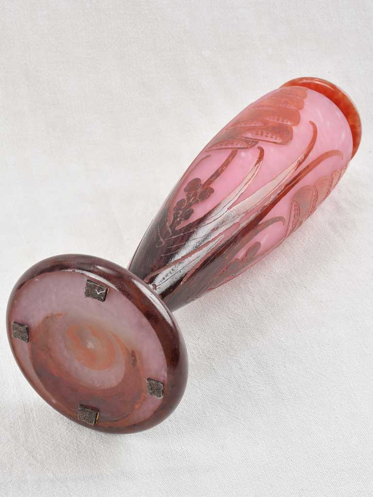 Antique pate de verre vase - Le Verre Français - 19¼"