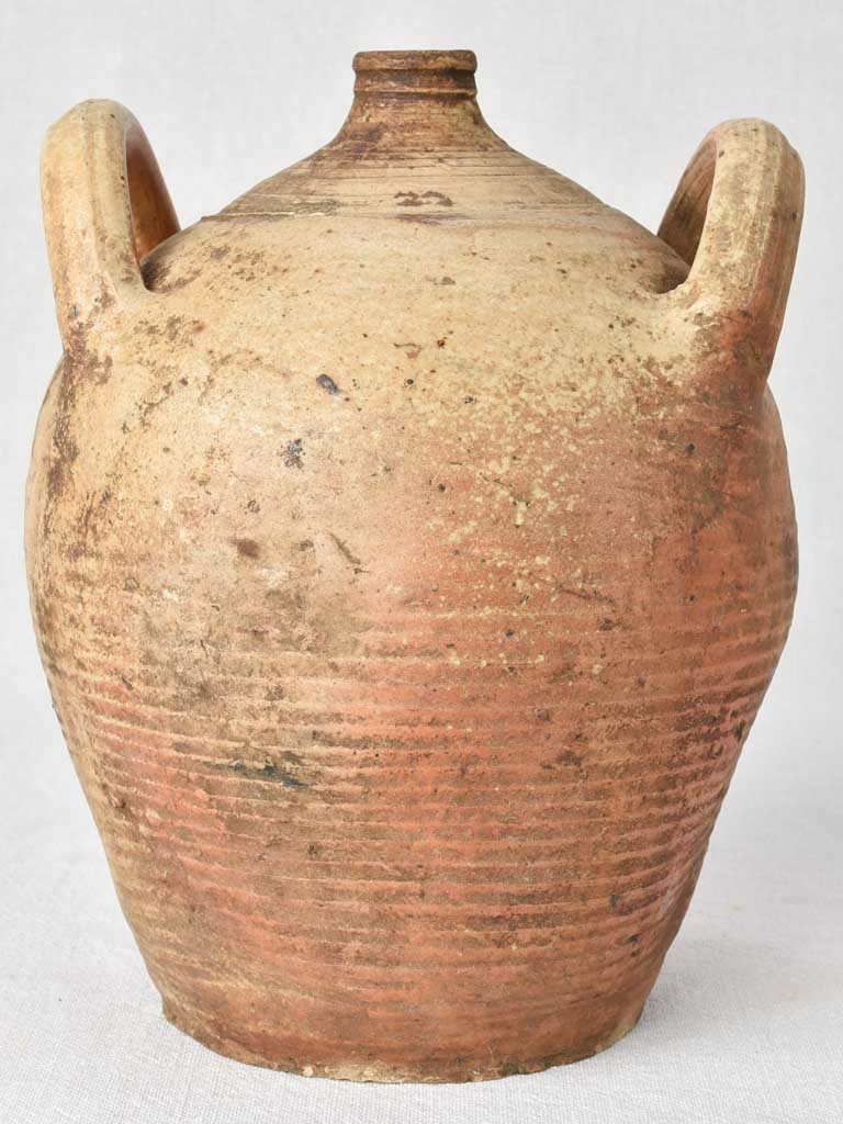 Late 19th century oil pitcher from Auvergne with 2 handles 8"