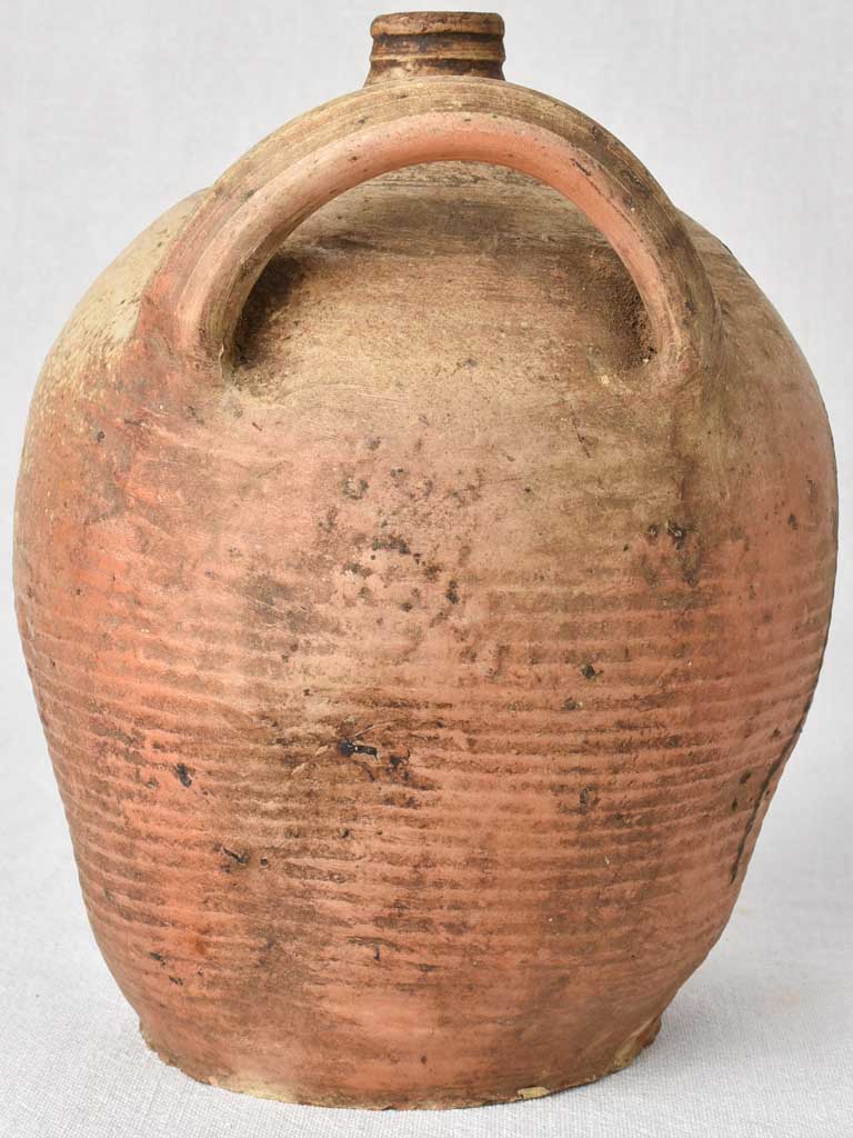 Late 19th century oil pitcher from Auvergne with 2 handles 8"