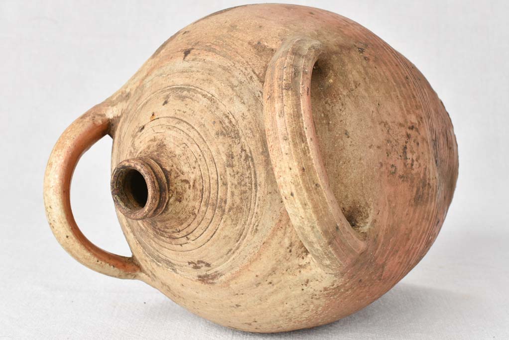Late 19th century oil pitcher from Auvergne with 2 handles 8"