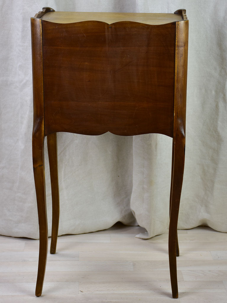 Antique French nightstand with ribbed doors and heart shaped cut out