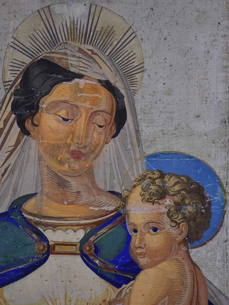 19th Century Italian Iconographic painting - Madonna and Child