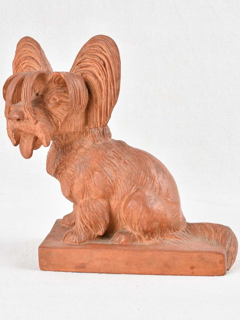 Beautifully designed Toy Spaniel clay sculpture