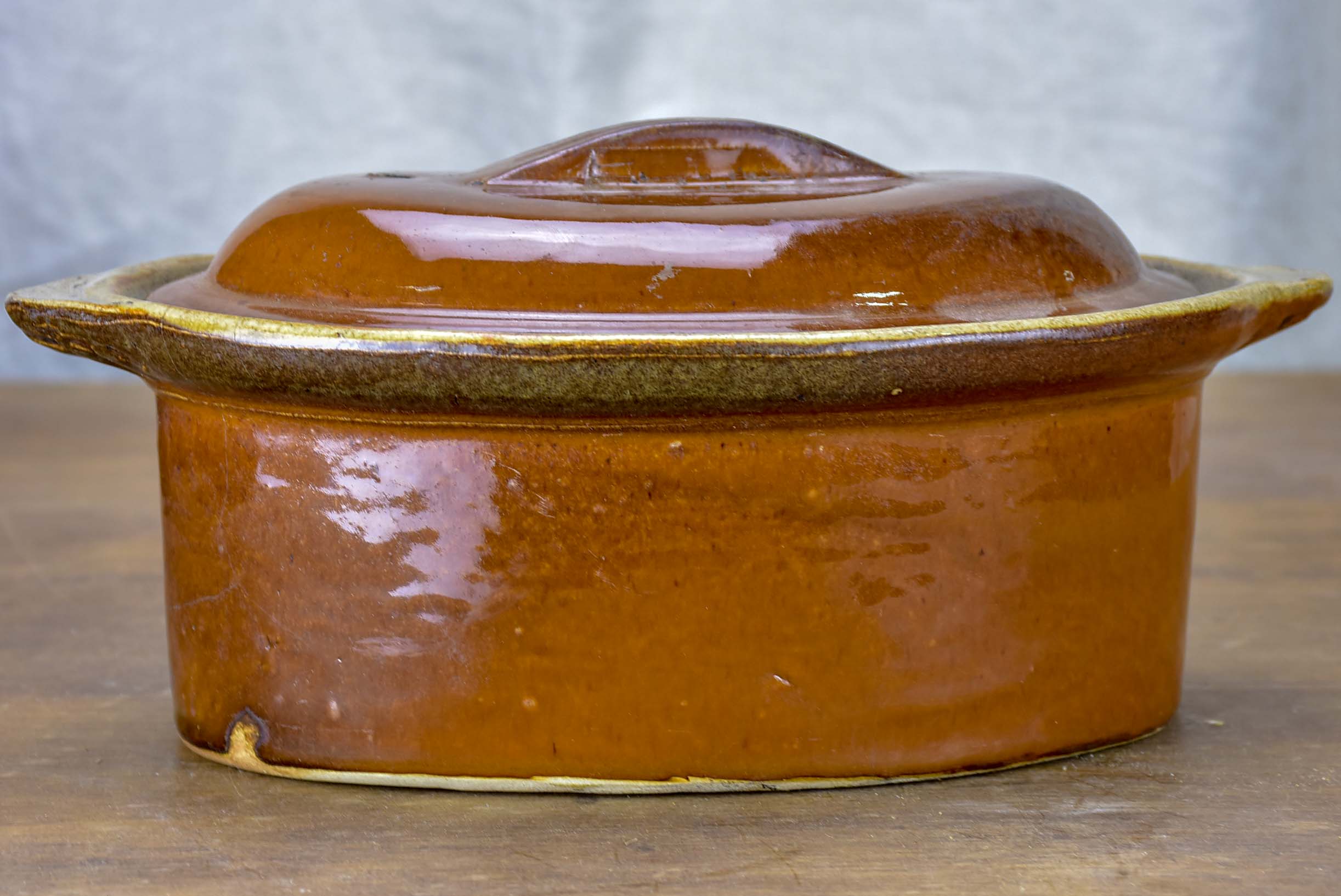 Two late 19th Century French tureens with brown glaze