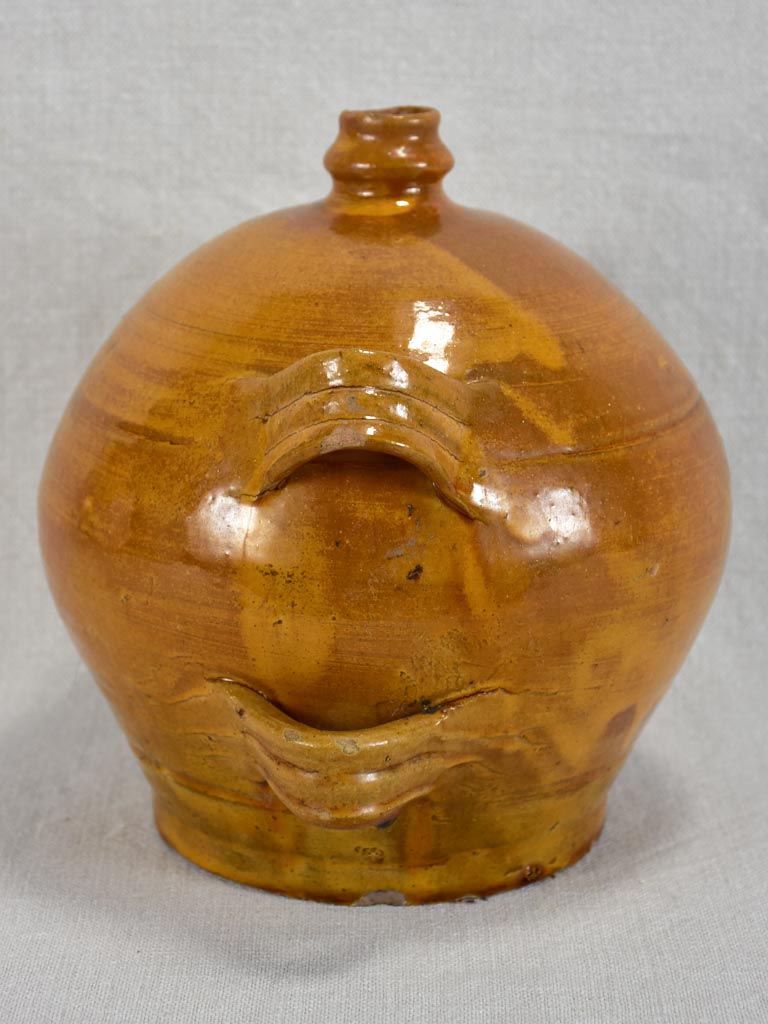 Small antique French conscience water jug with four handles 8¾"