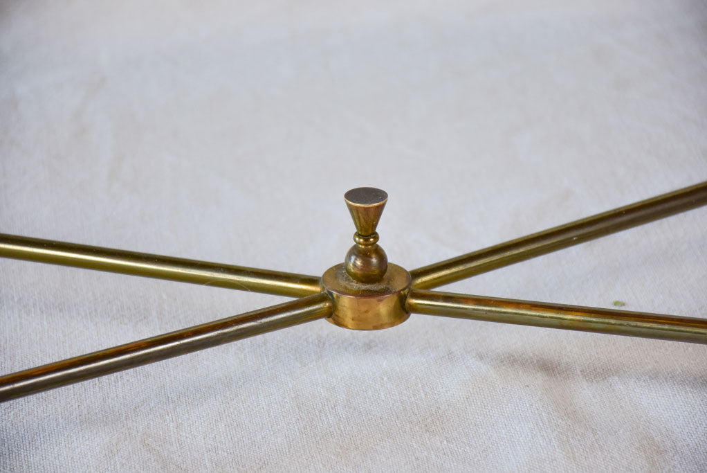 Mid century glass and brass coffee table with twisted tapered legs 39½" x 19¼"
