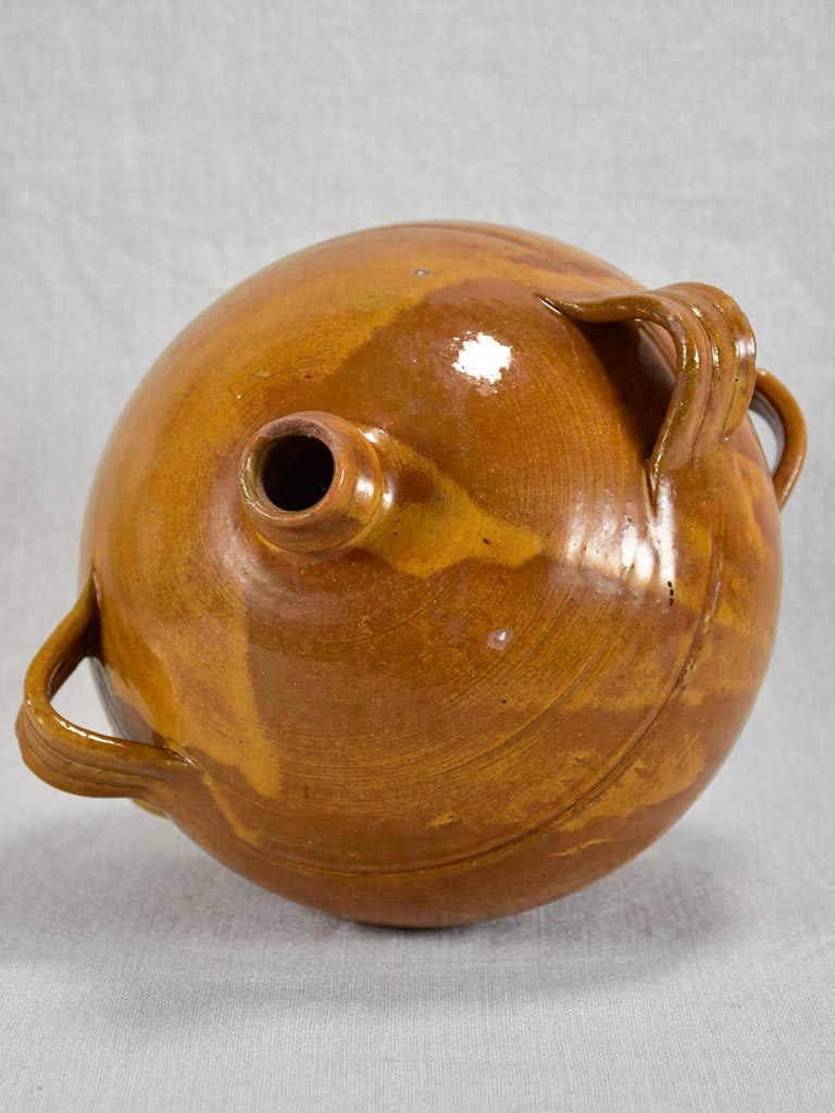Small antique French conscience water jug with four handles 8¾"
