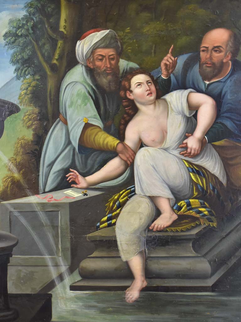 Antique Italian painting - interpretation of Susanna and the elders - Artemisia Gentileschi