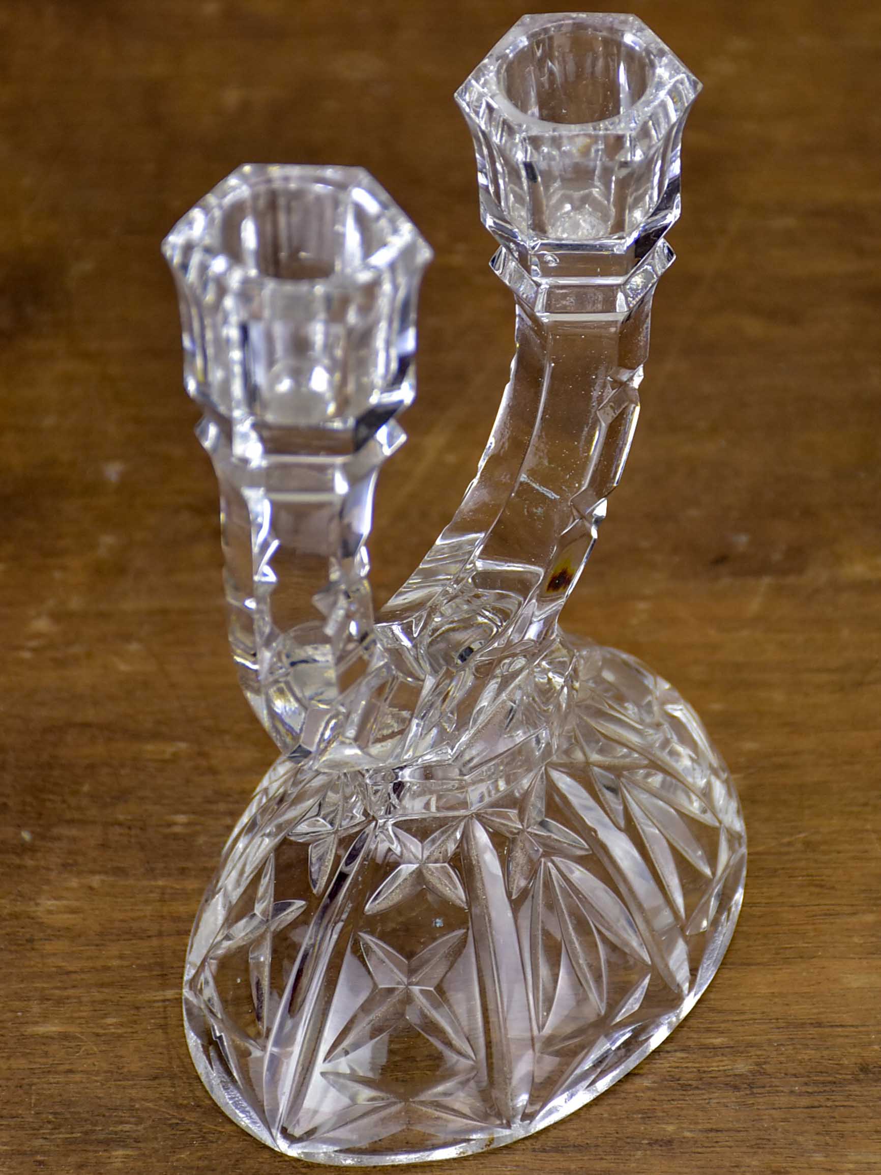 Vintage French crystal candlestick