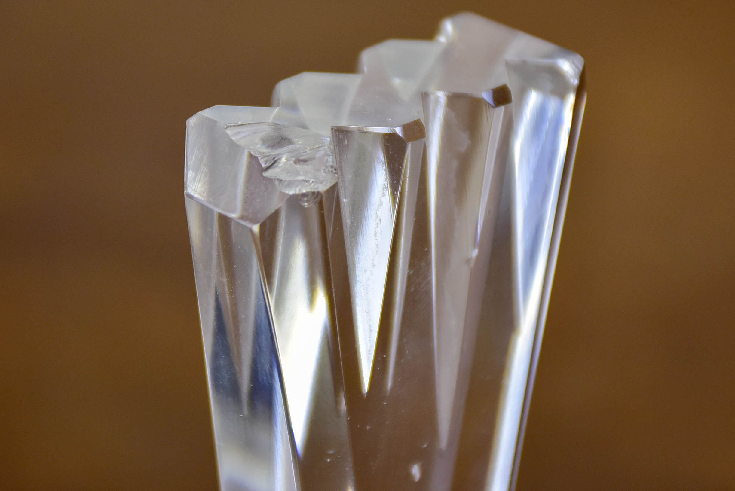 Antique French crystal perfume flask and vanity container