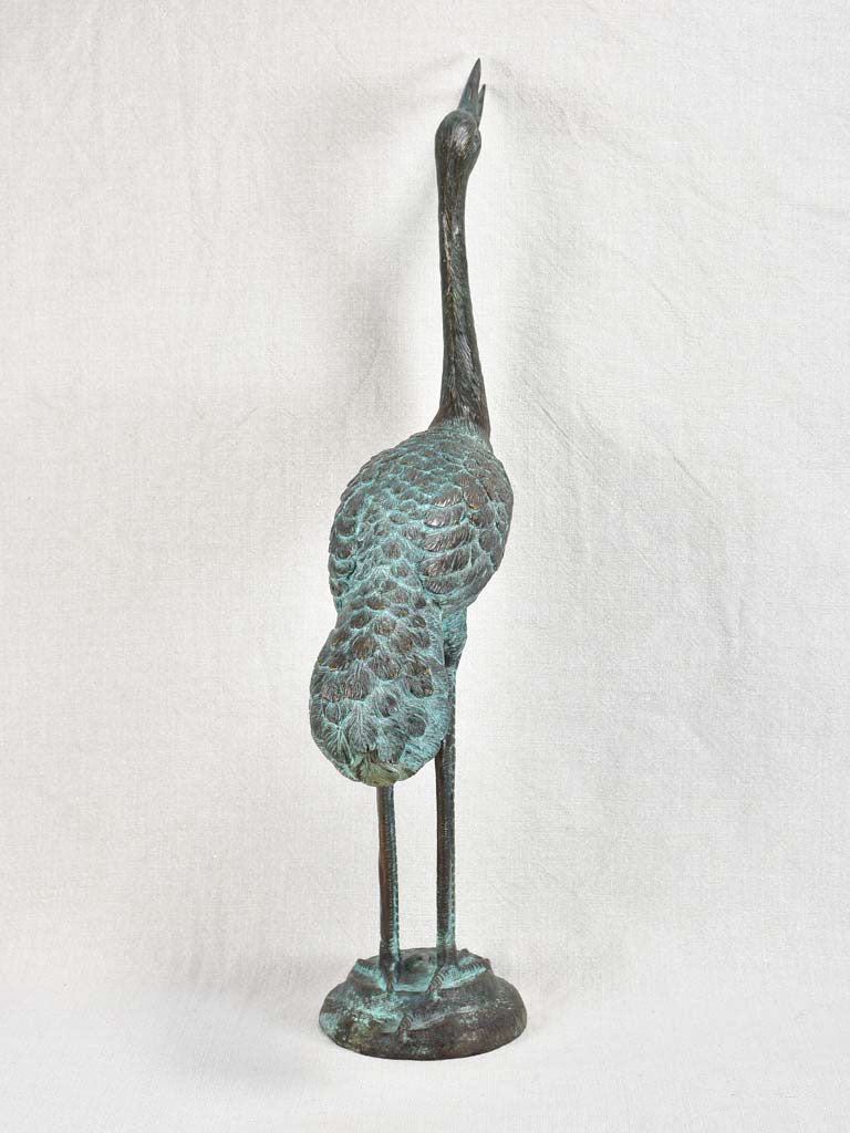 Mid-century bronze heron sculpture 23¾"