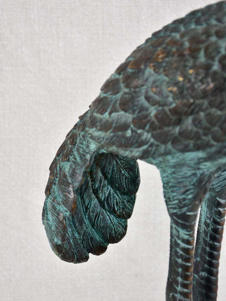 Mid-century bronze heron sculpture 23¾"