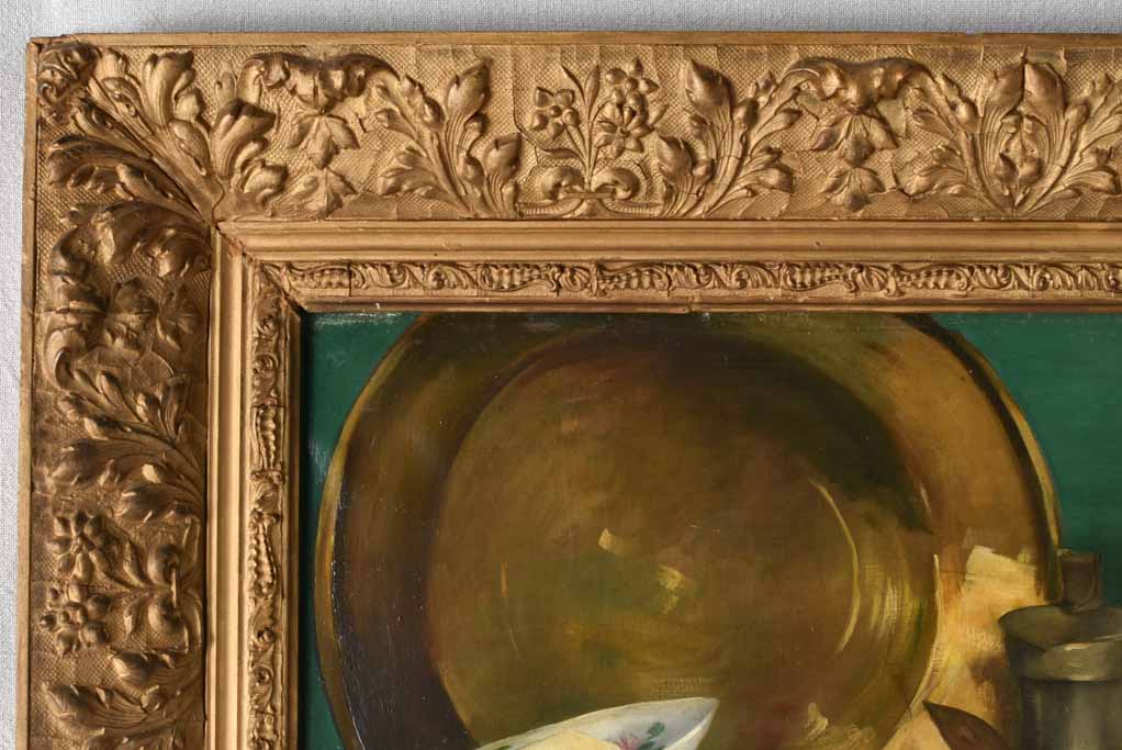 Antique still life with seafood oil on canvas 28¼" x 33¾"